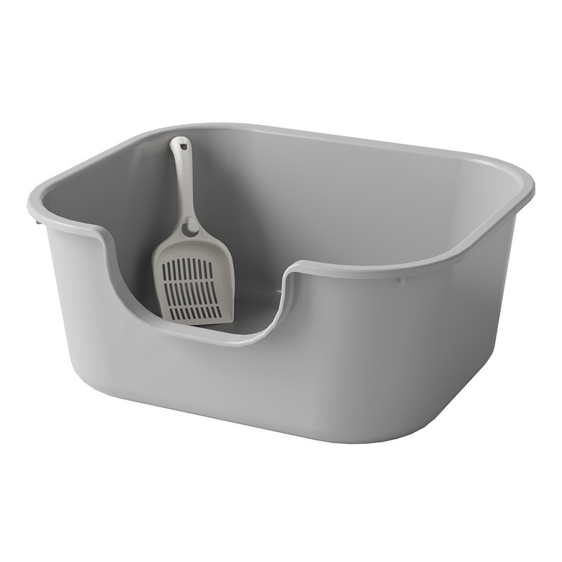 Litter Box Supplier - New Arrival Large Space Plastic Detachable Semi Closed Box with Shovel