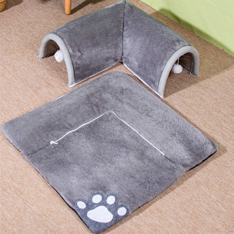 Cat Tunnel Bed Supplier - Wholesale Cat Hole Sleeping Mat Double Openings Washable 2 in 1