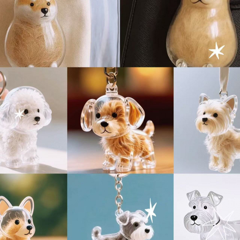 Pet Memorial Locket Manufacturer - Wholesale Dog Shape Keychain Hair Locket Keepsake Gift