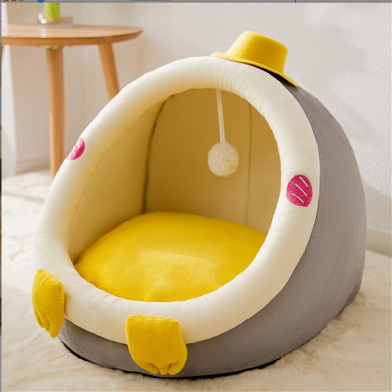 Pet Bed Manufacturer - Factory Custom Wholesale Semi-Closed Velvet Pet Bed Cat House