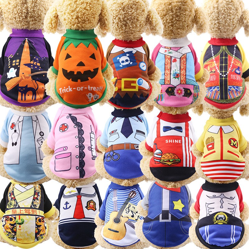 Halloween Costume Manufacturer - Hot Selling Funny Pumpkin Halloween Costume Cotton Pet Uniform