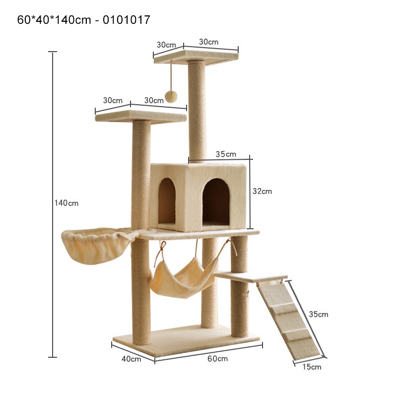 Plush Cat Tree Supplier - Hot Sale Custom New Design Luxury Plush Wooden House Scratching Post