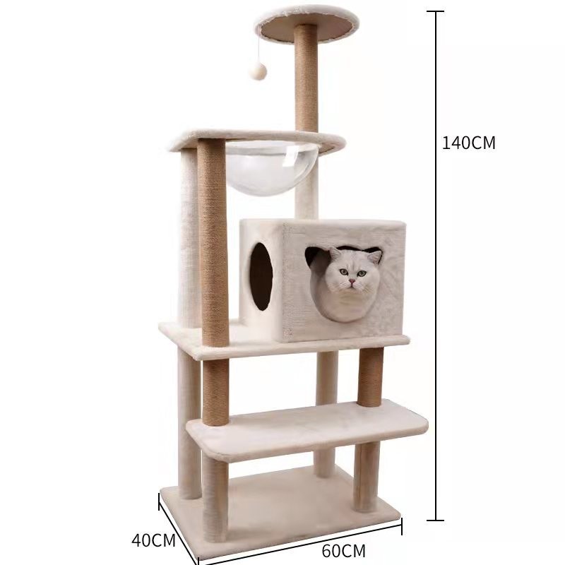 Cat Condo Tree Supplier - Factory in Stock Luxury Multi-Level Condo Scratching Tower with Hammock