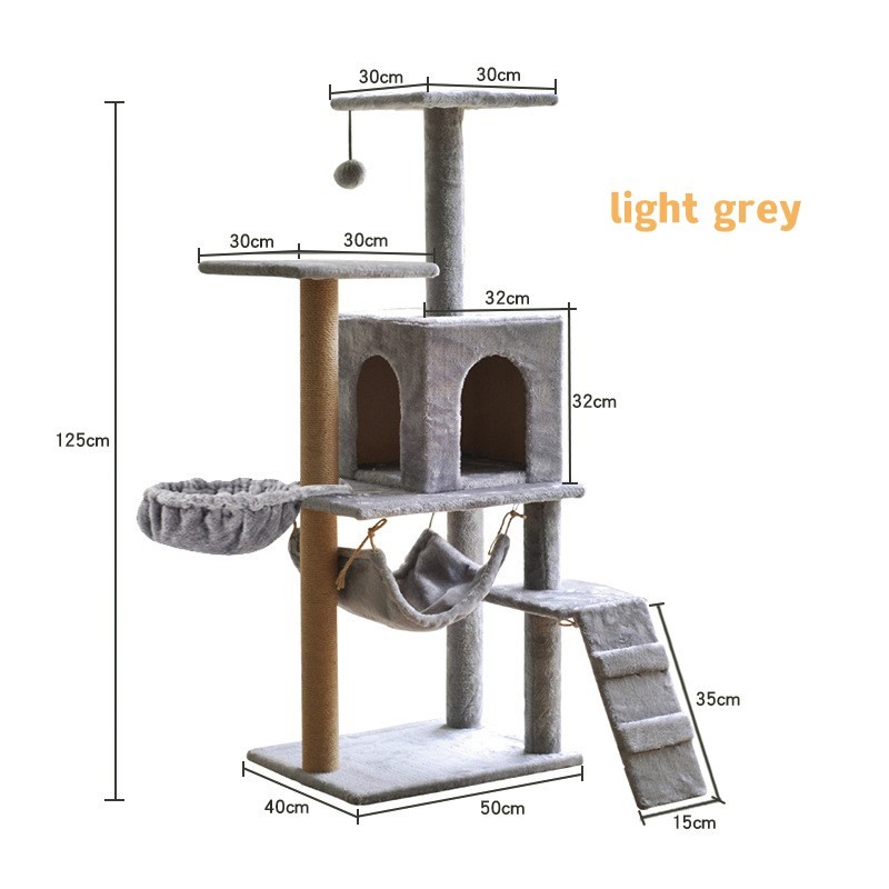 Cat Condo Tree Supplier - Factory in Stock Luxury Multi-Level Condo Scratching Tower with Hammock