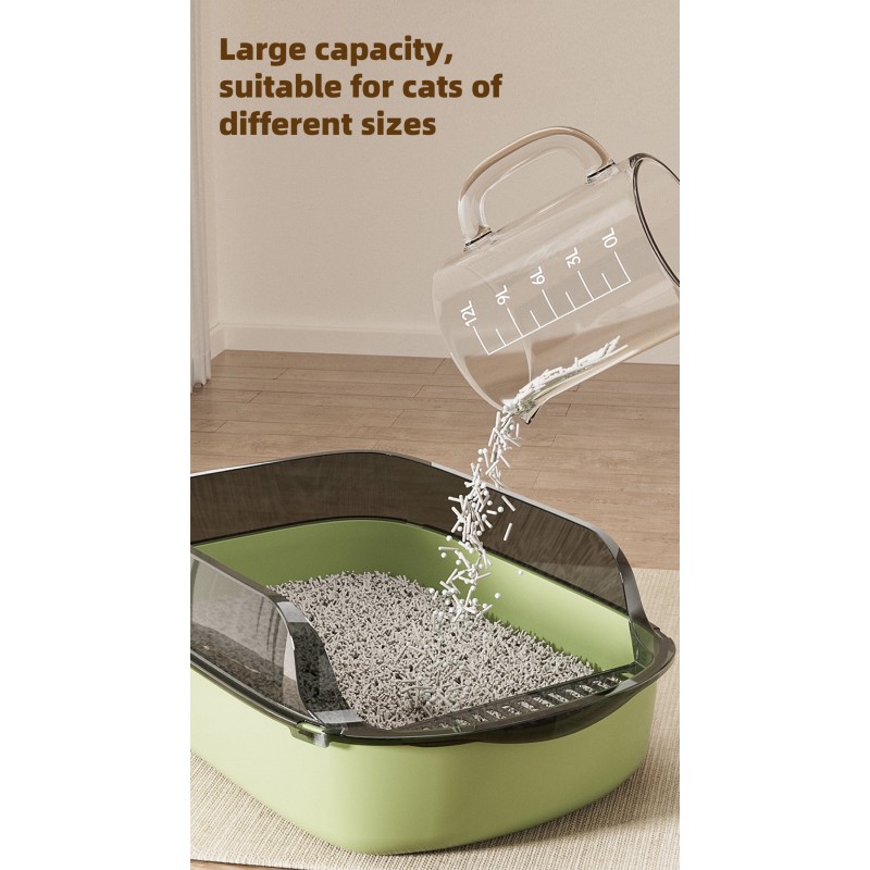 Plastic Litter Box Factory - Extra Large Semi-Enclosed High Fence Thickened Plastic Cat Toilet