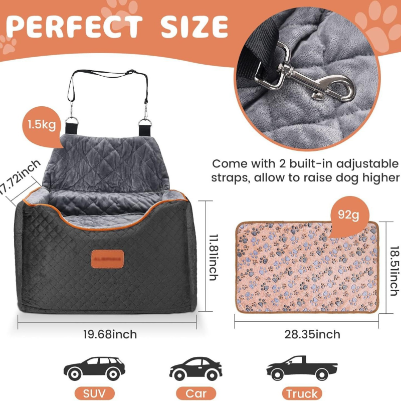 Pet Booster Seat Manufacturer - New Portable High Elasticity Memory Foam Pet Booster Seat Washable