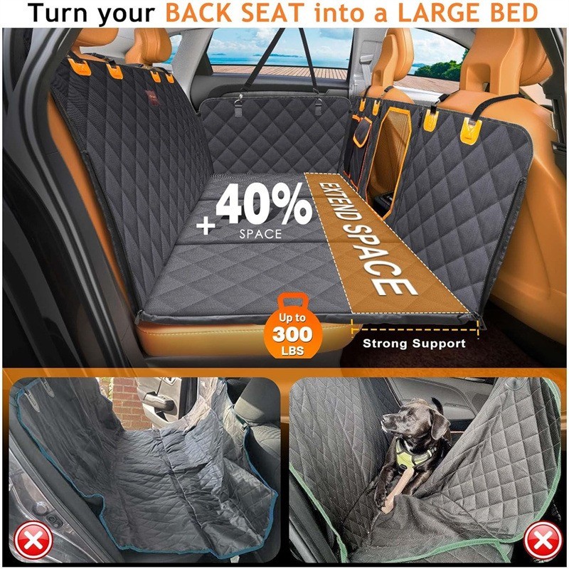 Car Seat Mat Supplier - 100% Waterproof Oxford Hard Bottom Board Dog Car Seat Mat for Backseat