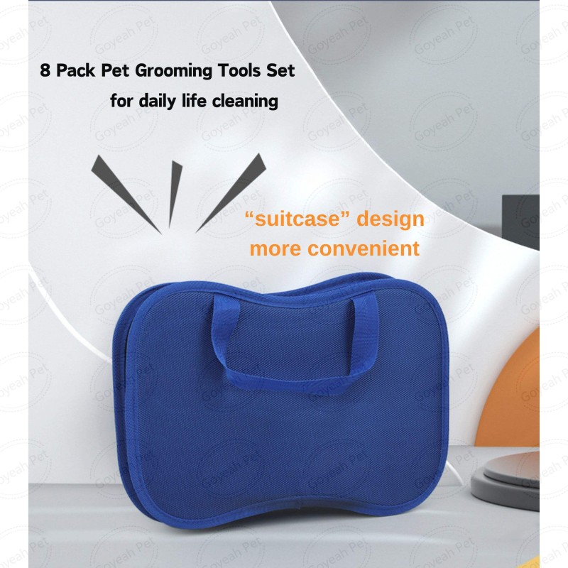 Pet Brush Set Factory - Professional 8 in 1 Grooming Kit Tool Set with Storage Bag