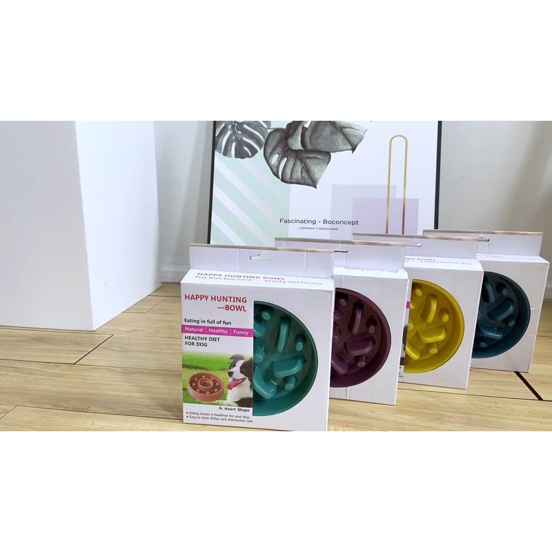 Slow Feeder Bowl Factory - Manufacturer Wholesale Packed in Color Box Portable Plastic Slow Feeder