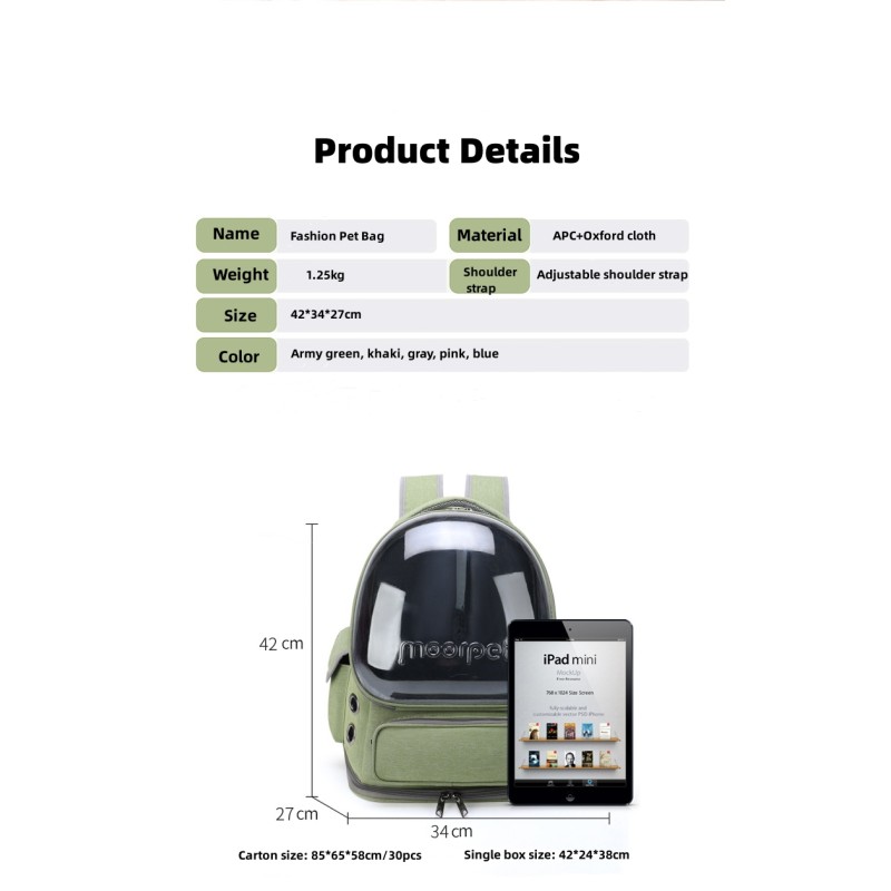 Pet Bubble Backpack Supplier - Wholesale OEM/ODM Breathable Waterproof Space Capsule Pet Backpack