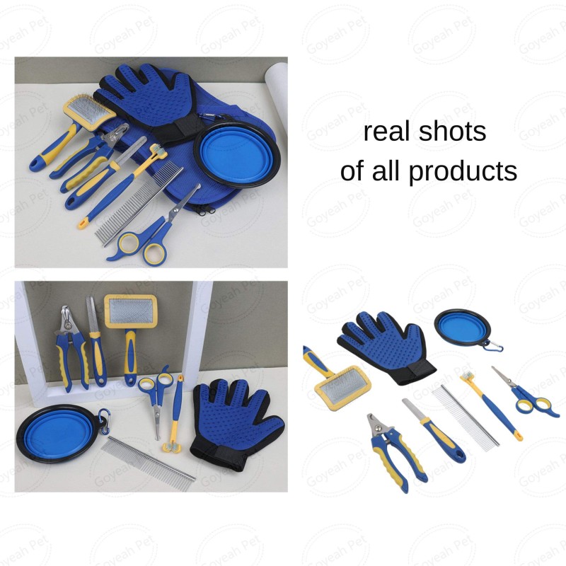 Pet Brush Set Factory - Professional 8 in 1 Grooming Kit Tool Set with Storage Bag