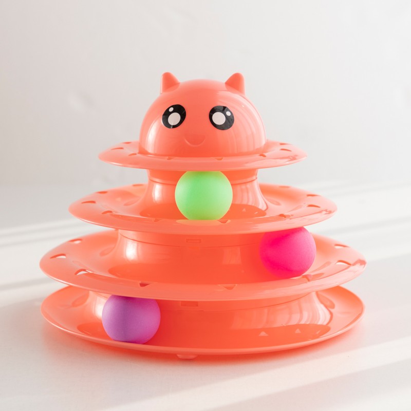 Cat Toy Tower Factory - Popular Interactive Motorised Turntable Circle Track Disk Moving Balls