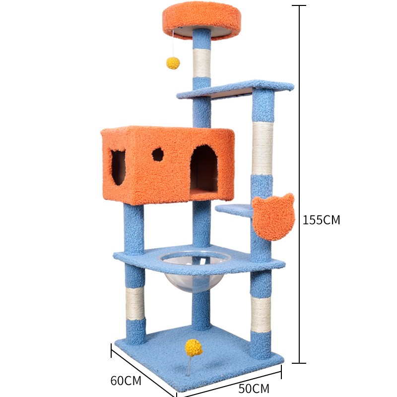 Cat Condo Tree Supplier - Factory in Stock Luxury Multi-Level Condo Scratching Tower with Hammock