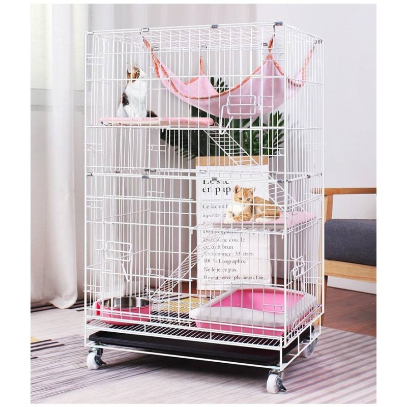 Pet Cage Factory - Hot Selling Wholesale Multi-layer Metal Wire Cage on Wheels Home Use