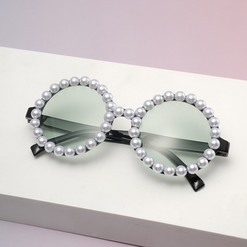 Pet Glasses Manufacturer - Luxury Pearl Embellished Dog Goggles Adjustable Fit Costume Parties