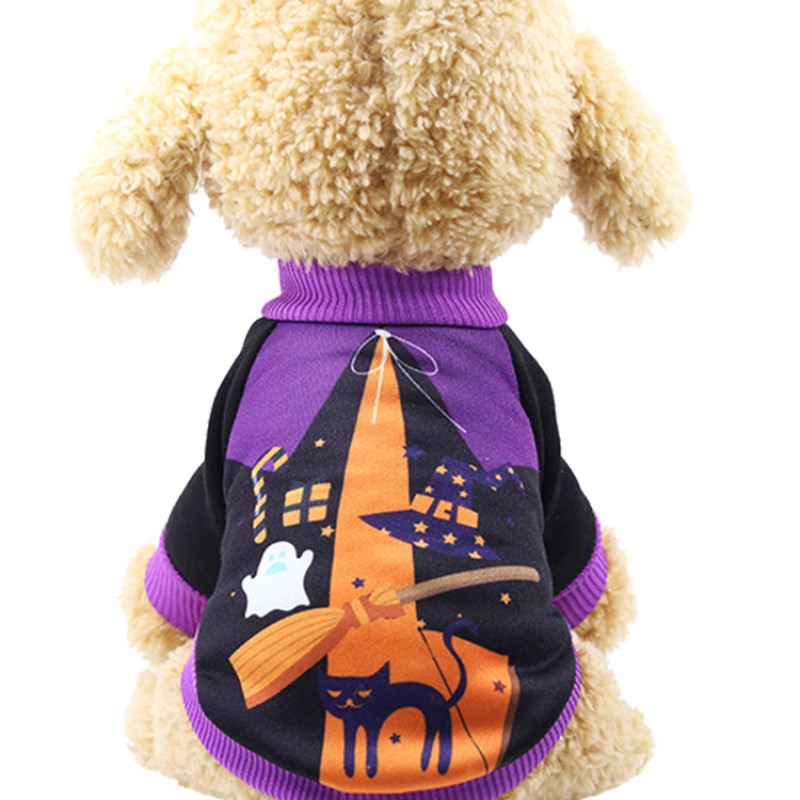 Halloween Costume Manufacturer - Hot Selling Funny Pumpkin Halloween Costume Cotton Pet Uniform