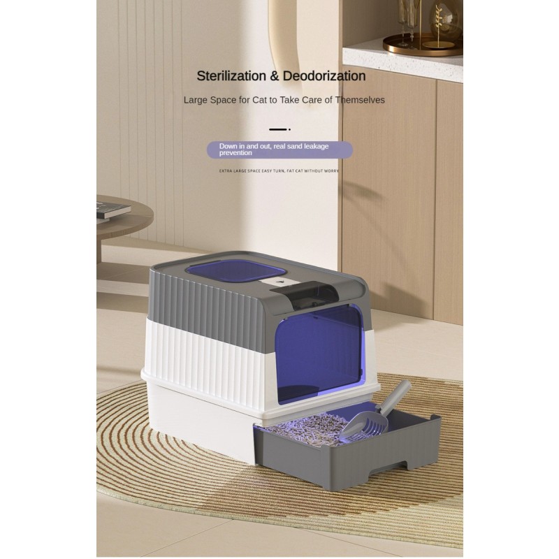 Automatic Litter Box Factory - Hot Sale Wholesale Extra-large Automatic Drawer Enclosed Sterilization