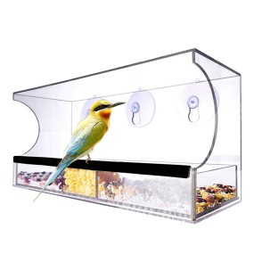 Bird Feeder Supplier - Hot Sale Simple Style Acrylic Suction Cup Hanging Window Bird Feeder