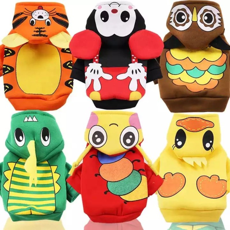 Pet Hoodies Manufacturer - Manufacturer Wholesale Cartoon Pattern Warm Fashion Pet Hoodies Hat