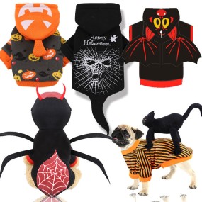 Halloween Costume Manufacturer - Hot Selling Funny Pumpkin Halloween Costume Cotton Pet Uniform