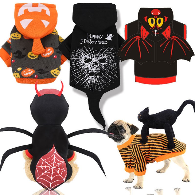 Halloween Costume Manufacturer - Hot Selling Funny Pumpkin Halloween Costume Cotton Pet Uniform