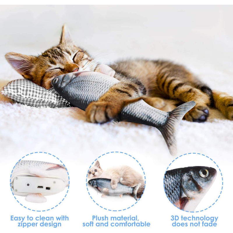 Simulation Fish Toy Manufacturer - Manufacturer Wholesale Custom Fish Shape USB Washable Toy