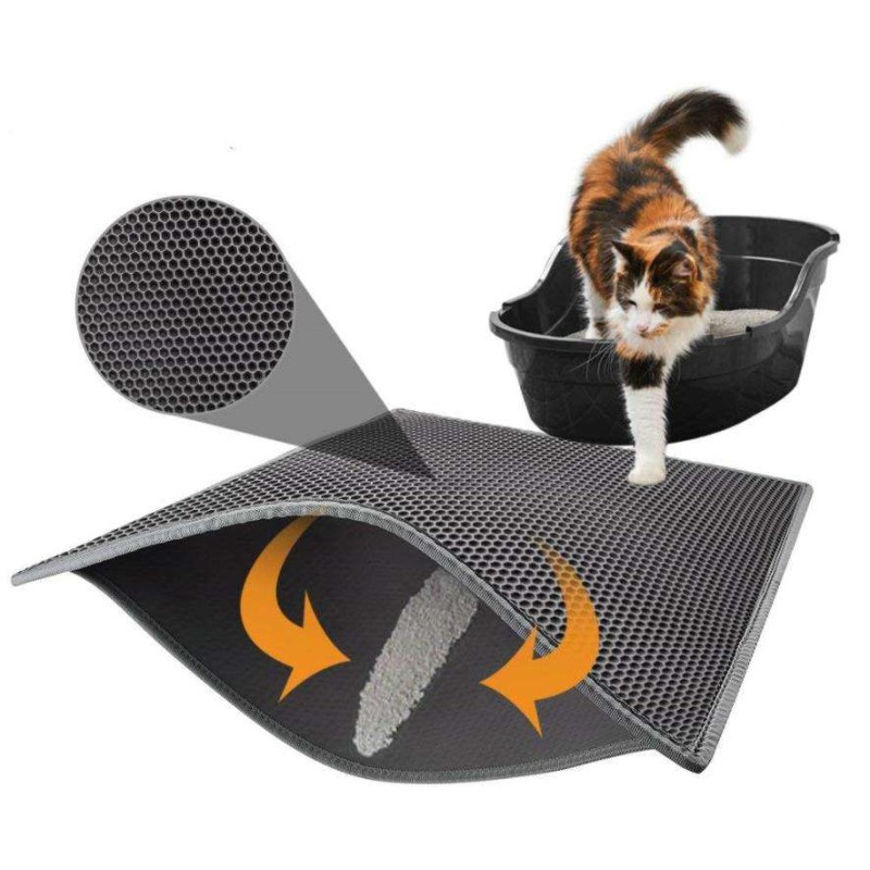 Litter Mat Supplier - Custom Detachable Waterproof Double Layer Eco Friendly Litter Trapper Mat