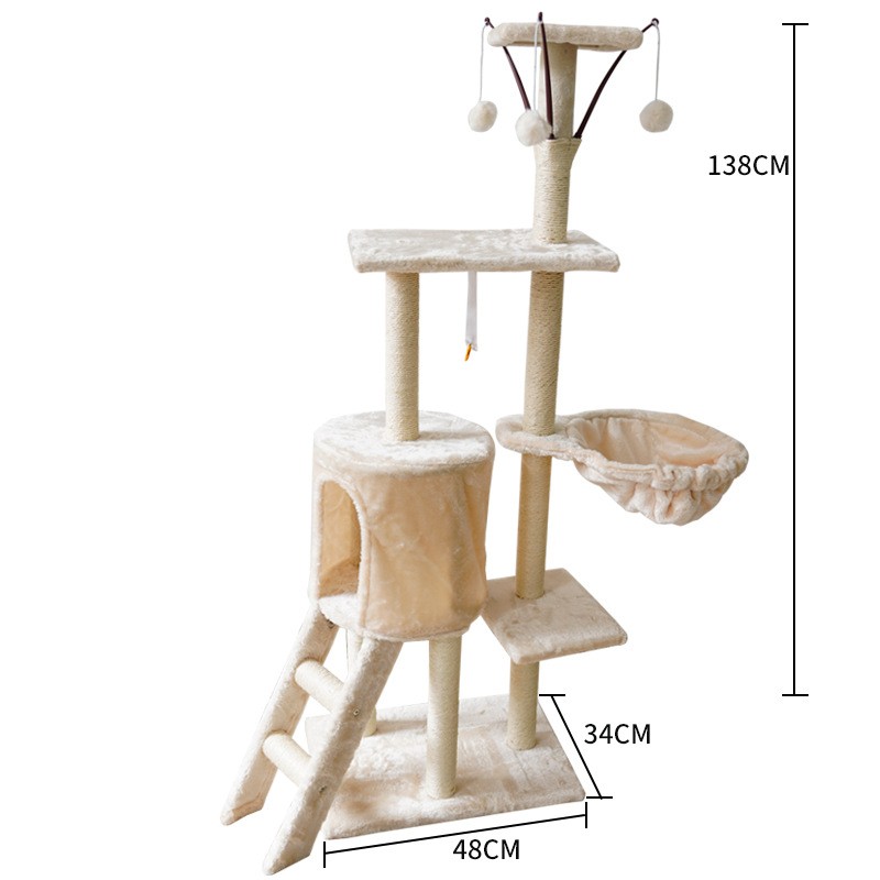 Cat Condo Tree Supplier - Factory in Stock Luxury Multi-Level Condo Scratching Tower with Hammock