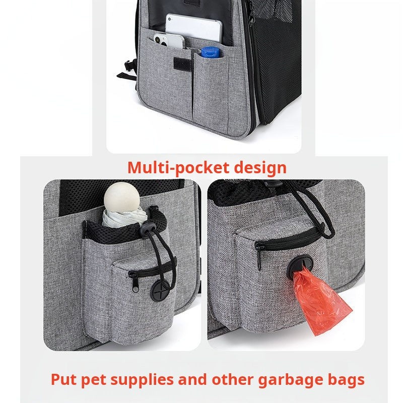Pet Travel Bag Supplier - Factory Supplies Expandable Carrier with Safety Strap Collapsible Bag