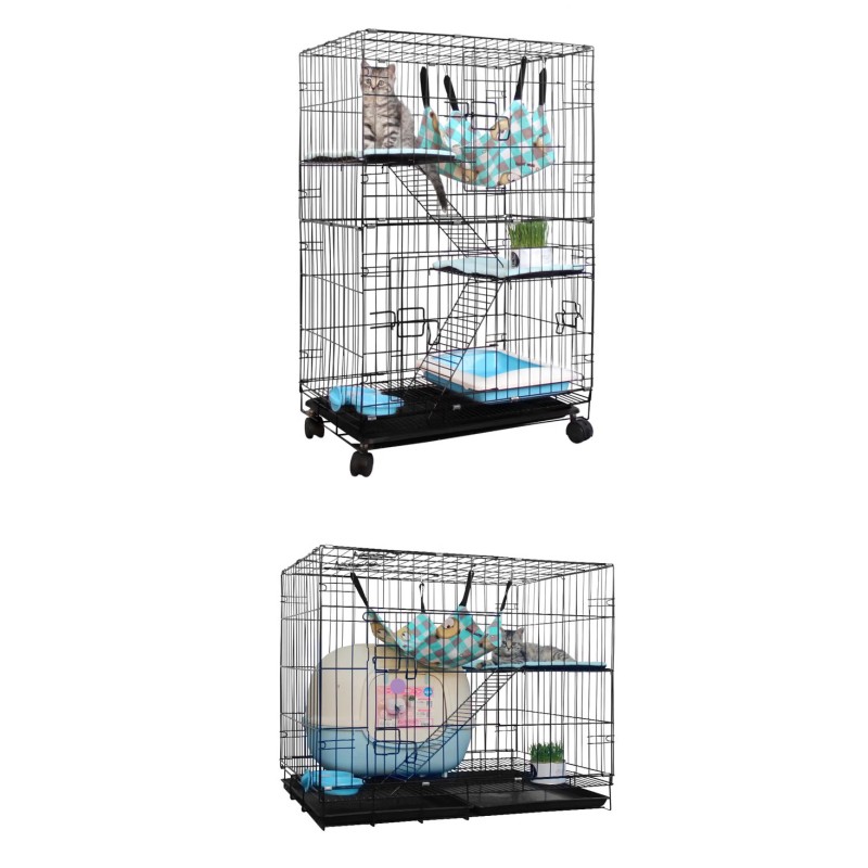 Pet Cage Factory - Hot Selling Wholesale Multi-layer Metal Wire Cage on Wheels Home Use