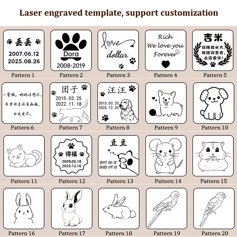 Pet Memorial Box Supplier - Custom Wooden Pet Hair Teeth Claws Storage Box Photo Engraving