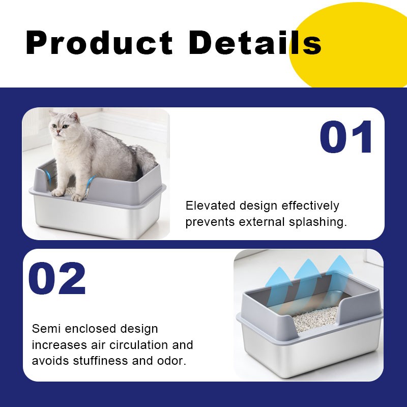 Stainless Litter Box Manufacturer - High Quality Stainless-Steel Plastic Easy Clean Litter Box