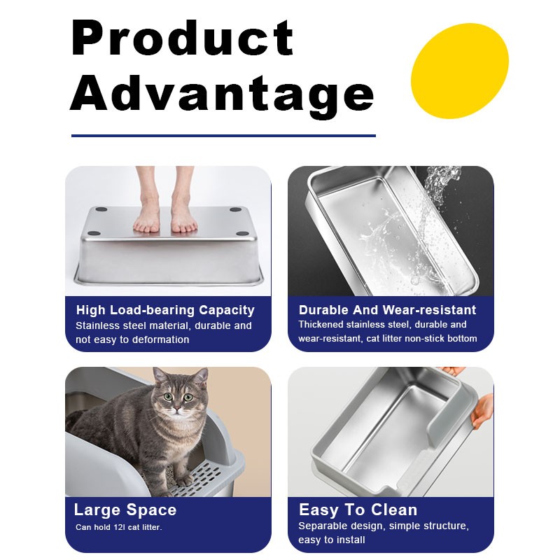 Stainless Litter Box Manufacturer - High Quality Stainless-Steel Plastic Easy Clean Litter Box