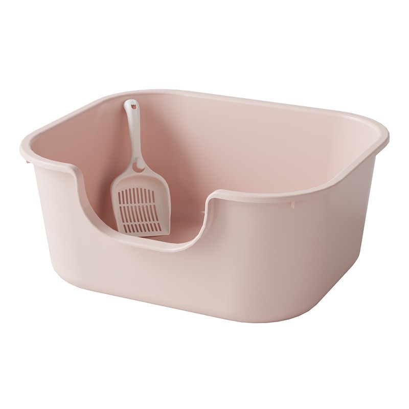 Litter Box Supplier - New Arrival Large Space Plastic Detachable Semi Closed Box with Shovel