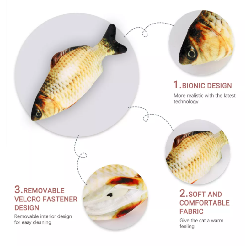 Simulation Fish Toy Manufacturer - Manufacturer Wholesale Custom Fish Shape USB Washable Toy