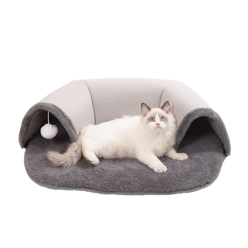 Cat Tunnel Bed Supplier - Wholesale Cat Hole Sleeping Mat Double Openings Washable 2 in 1