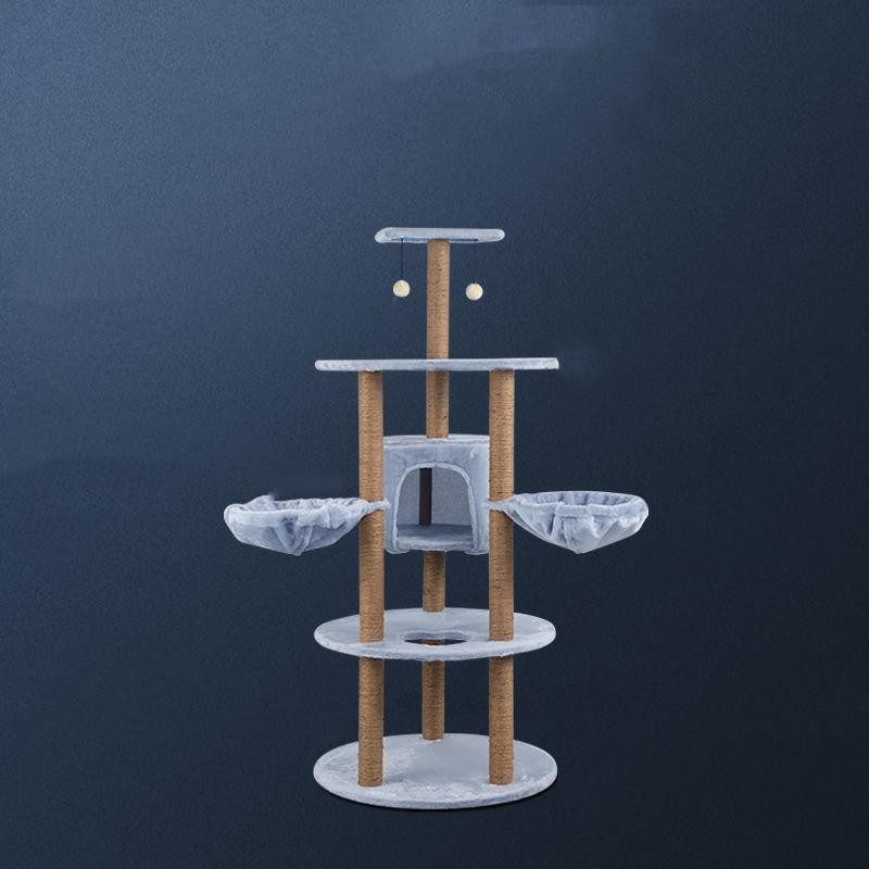 Cat Tree Manufacturer - Wholesale High-quality Wooden Platform Hammock Scratching Tree House Tower