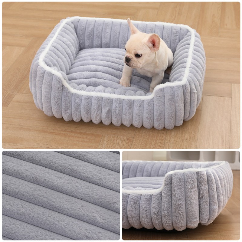 Pet Bed Manufacturer - New Thickened Straight Square Nest Pet Bed Soft Comfortable Rabbit Fur