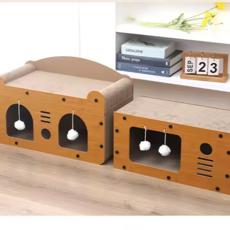 Corrugated Cat Bed Factory - Hot Selling Modern Interactive Nest Cat Tree Scratcher Corrugated Paper