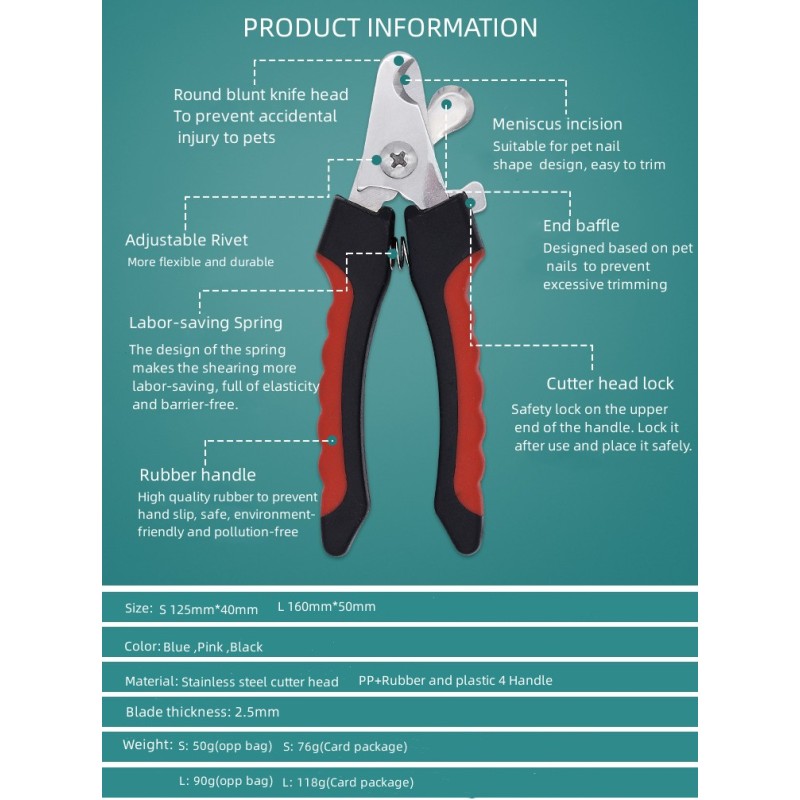 Pet Nail Trimmer Supplier - Wholesale Safety Nail Trimmer with File Grooming Cutters