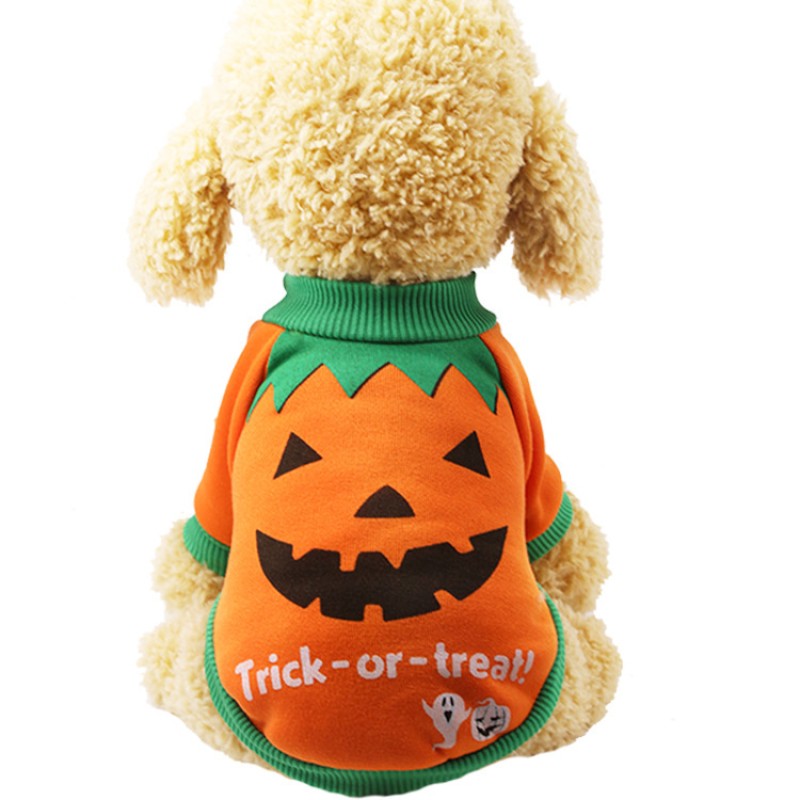 Halloween Costume Manufacturer - Hot Selling Funny Pumpkin Halloween Costume Cotton Pet Uniform