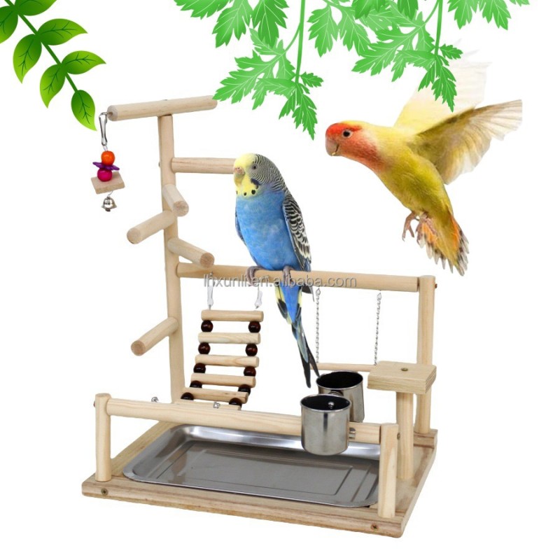 Parrot Interactive Stand Factory - Solid Wood Swing