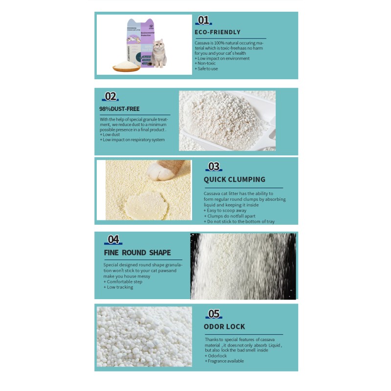 Cassava Bentonite Factory - Cassava Sand Clumping Bentonite Lavender Flushable Tofu Crystal Wood