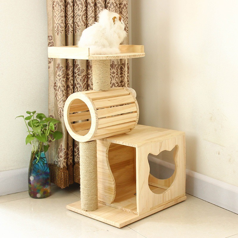 Cat Nest Supplier - Large Luxury Modern Wood Teasing Ball for Fat Cats Carton Packed