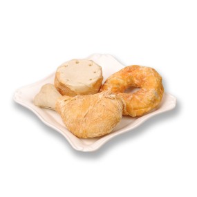 Rawhide Bones Factory - Premium Chicken Lamb Meat Wrap Natural Rawhide Bones Leg Donut Shape