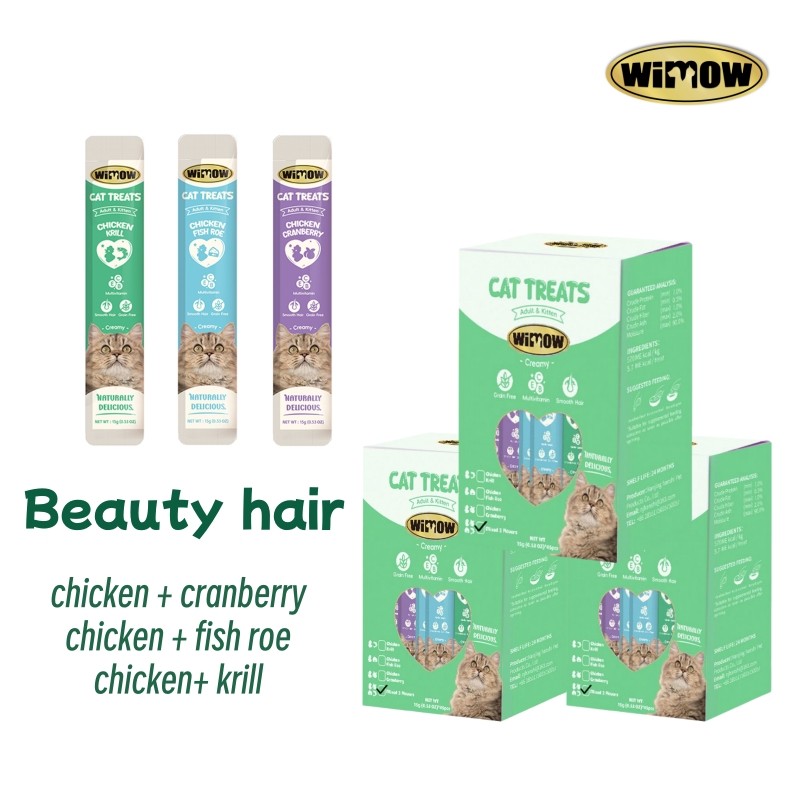 Pet Licking Food Supplier - Wholesale WIMOW Beautiful Hair Chicken Wet Pet Licking Food Cat Snacks