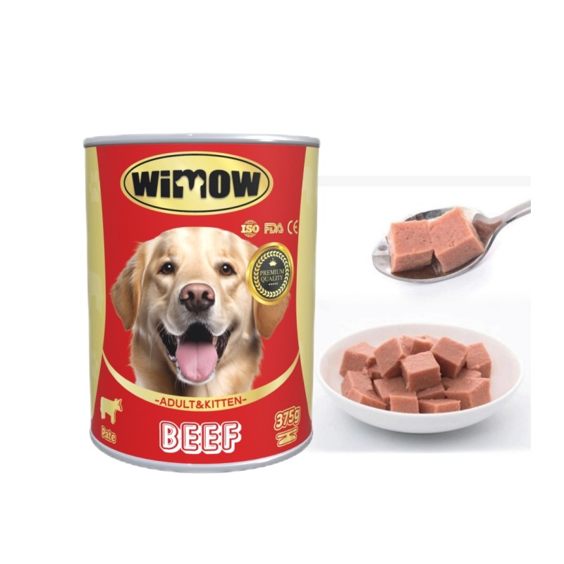 Dog Snacks Manufacturer - Wholesale WIMOW 375g Cans Chicken Chunk Beef Pate Dog Snacks Treats