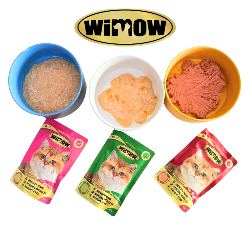Healthy Cat Food Manufacturer - Wimow 85g Chicken Beef Salmon Flavors Healthy Natural Pet Food