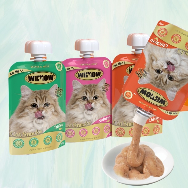 Cat Meat Soup Supplier - WIMOW Pet Snack Cat Meat Soup 3 Flavors Wet Food 40g*10pcs