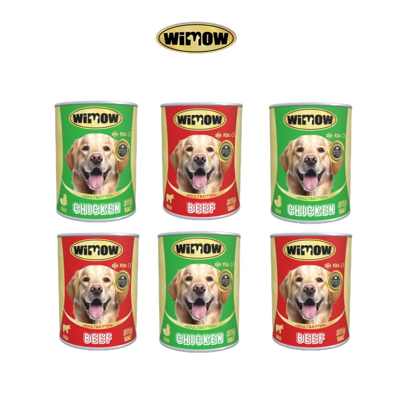 Dog Snacks Manufacturer - Wholesale WIMOW 375g Cans Chicken Chunk Beef Pate Dog Snacks Treats